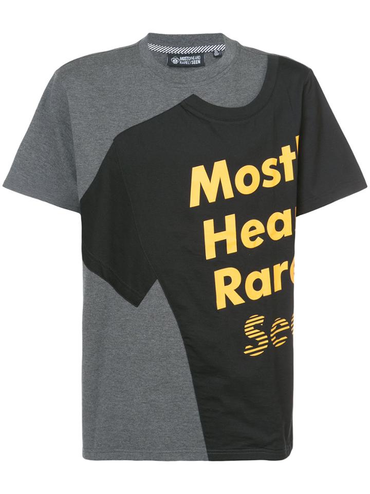 Mostly Heard Rarely Seen Logo Print T-shirt - Grey