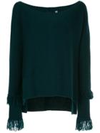 Taylor Ribbed Boat Neck Jumper - Green