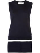 Victoria Beckham Knitted Tank Top And Cropped Trousers Two Piece Set -