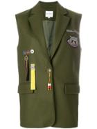 Mira Mikati Scout Patch Sleeveless Jacket - Green