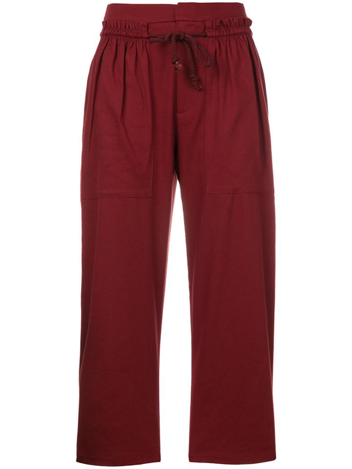 See By Chloé Drawstring Cropped Trousers - Red