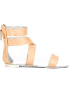 Giuseppe Zanotti Design Ankle Strap Sandals, Women's, Size: 37.5, Grey, Patent Leather