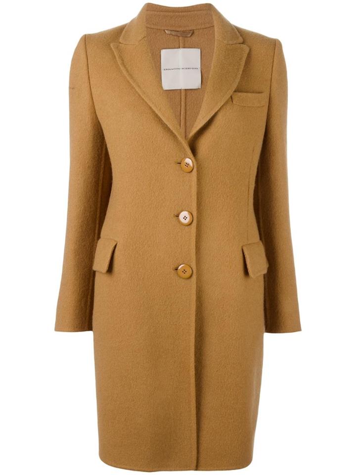 Ermanno Scervino Classic Mid Coat - Brown