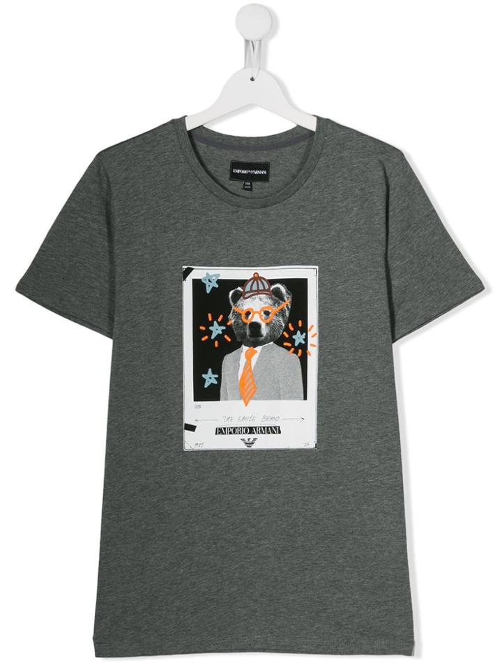 Emporio Armani Kids The Eagle Brand T-shirt - Grey