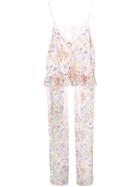 See By Chloé Floral Devoré Panelled Cami - White