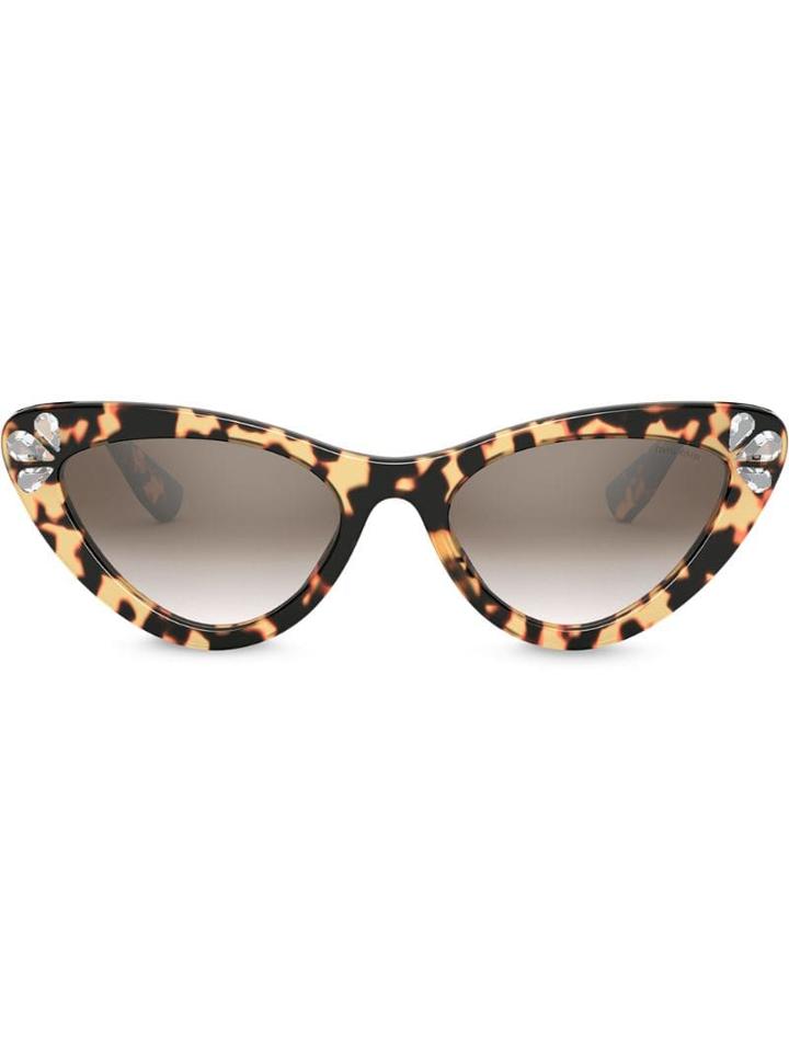 Miu Miu Eyewear Cat-eye Tinted Sunglasses - Brown