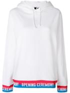 Opening Ceremony Drawstring Hoodie With Contrast Hem - White