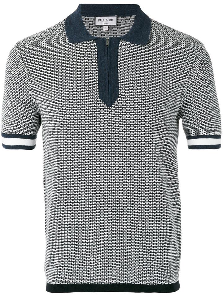 Paul & Joe - Zip Up Polo Shirt - Men - Cotton - S, Blue, Cotton
