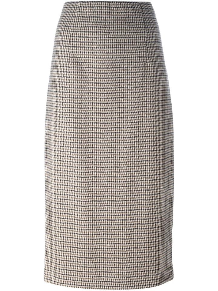 P.a.r.o.s.h. Pencil Mid-length Skirt, Women's, Size: Medium, Brown, Cotton/acrylic/polyester/wool