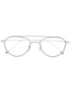Thom Browne Eyewear Classic Aviator Glasses - Metallic