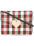 Les Petits Joueurs Tartan Heart Embellished Shoulder Bag - Multicolour