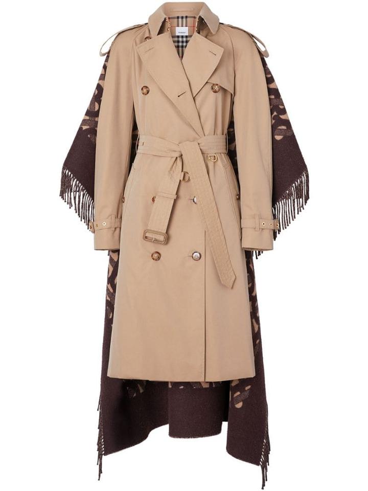 Burberry Blanket Detail Cotton Gabardine Trench Coat - Neutrals