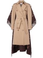 Burberry Blanket Detail Cotton Gabardine Trench Coat - Neutrals