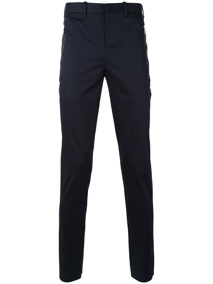 Neil Barrett - Side Zip Slim Trousers - Men - Cotton/spandex/elastane - 52, Black, Cotton/spandex/elastane