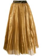 Forte Forte Pleated Flared Skirt - Gold