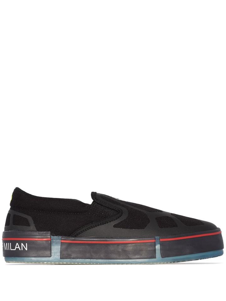 Marcelo Burlon County Of Milan Cross Print Slip-on Sneakers - Black