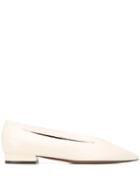 L'autre Chose Side Slit Ballerina Pumps - Neutrals