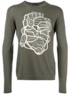 Etro Heart Intarsia Jumper, Men's, Size: Medium, Green, Cotton/cashmere