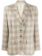 Valentino Pre-owned 1980s Checked Slim-fit Jacket - Neutrals
