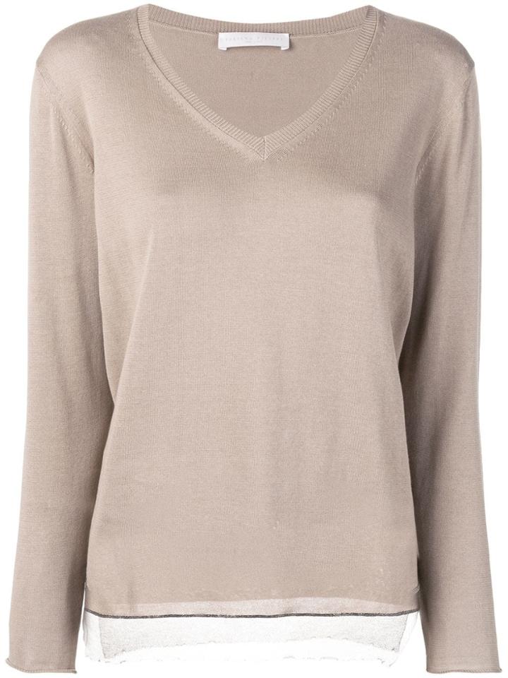 Fabiana Filippi Contrast Hem Jumper - Neutrals