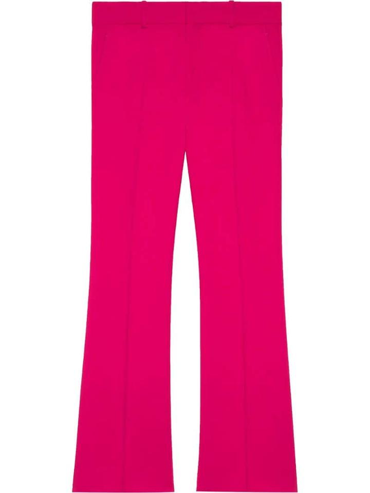 Gucci Viscose Ankle Length Bootcut Trousers - Pink