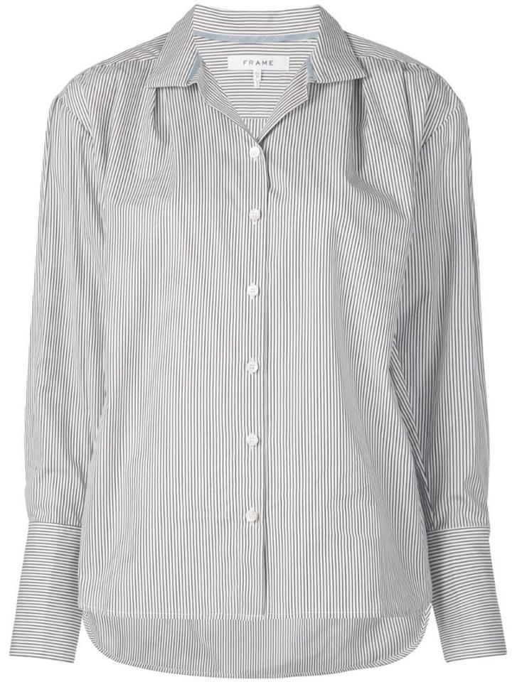 Frame Oversized Striped Shirt - White