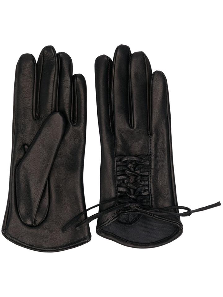 Manokhi Lace Up Gloves - Black