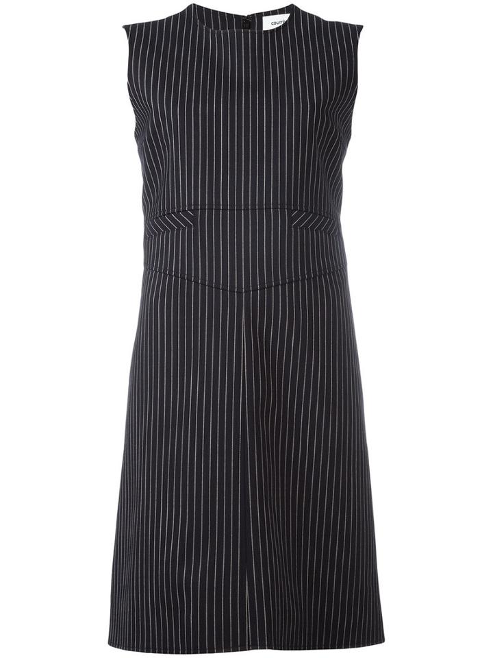 Courrèges Pinstripe Dress, Women's, Size: 42, Blue, Polyamide/wool/spandex/elastane/cupro