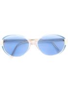 Balenciaga Vintage Oval Frame Sunglasses, Women's, Blue