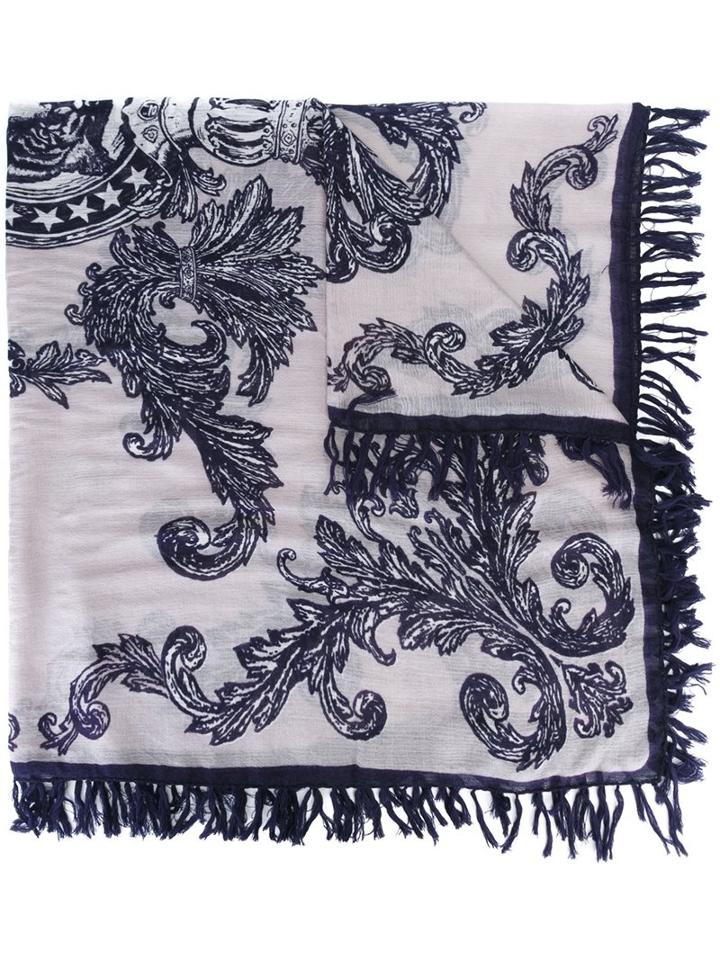 Hemisphere Printed Scarf, Women's, Nude/neutrals, Silk/cashmere