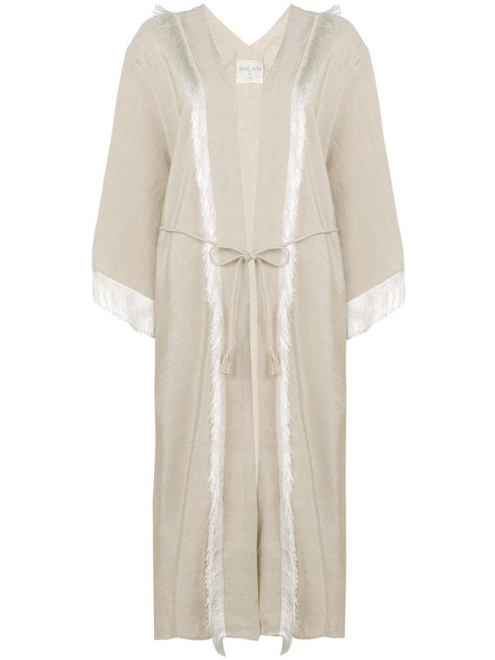 Forte Forte Fringed Wrap Coat - Neutrals