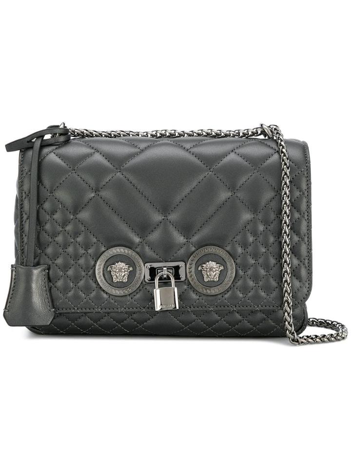 Versace Quilted Medusa Shoulder Bag - Grey
