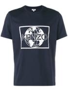 Kenzo Globe Logo Print T-shirt - Blue