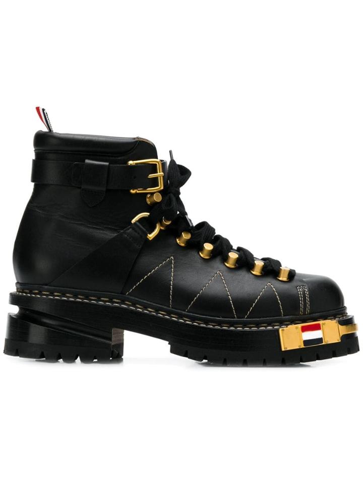 Thom Browne Black Vitello Hiking Boot