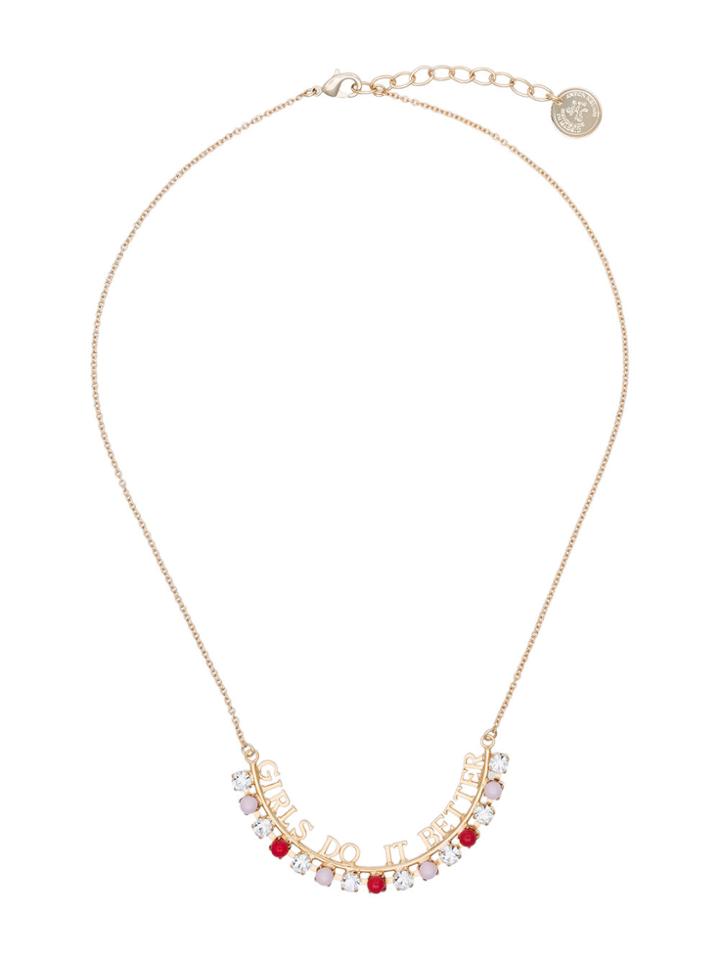 Anton Heunis Gold Plated Girls Do It Better Swarovski Crystal Necklace