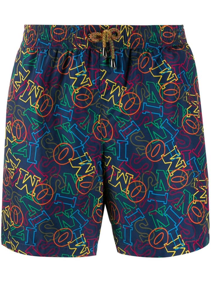 Missoni Mare All-over Logo Swim Shorts - Blue