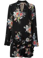 No21 Floral Print Dress, Women's, Size: 38, Black, Silk/acetate/metallic Fibre
