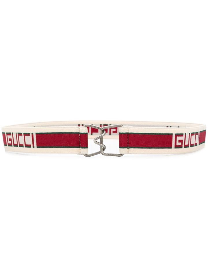 Gucci Gucci Striped Elastic Belt - Red