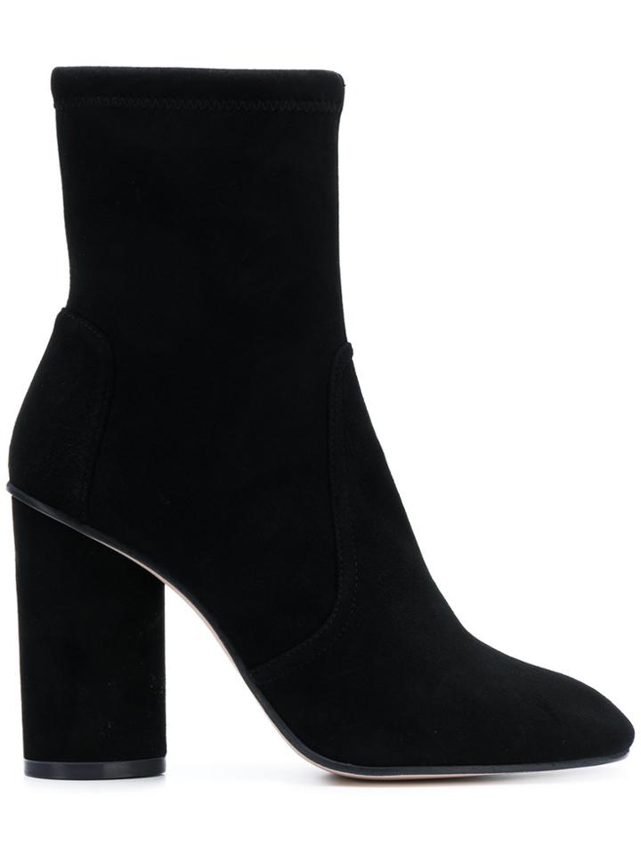 Stuart Weitzman Block Heel Ankle Boots - Black
