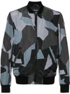Diesel 'j-kill Digital' Bomber Jacket, Men's, Size: Small, Grey, Polyester/cotton