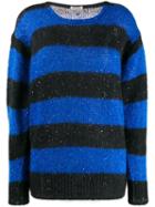 Miu Miu Striped Sequined Jumper - Blue