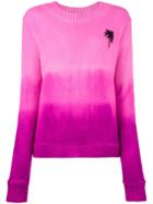 The Elder Statesman Pink Tie Dye Palm Tree Cashmere Sweater - Pink &