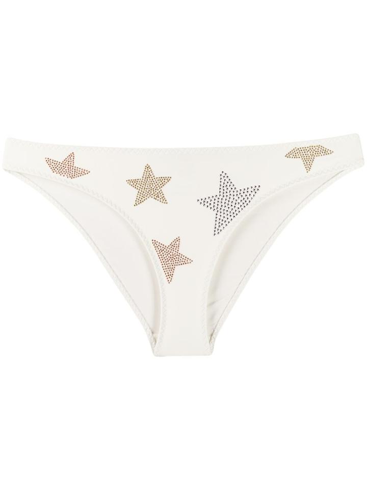 Stella Mccartney Star-embellished Bikini Bottoms - Neutrals