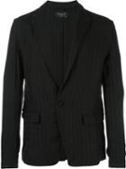 Transit Striped Blazer, Men's, Size: Large, Black, Linen/flax/viscose/virgin Wool