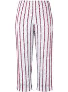 Coohem - Striped Tweed Cropped Trousers - Women - Cotton/nylon/polyester - 38, White, Cotton/nylon/polyester