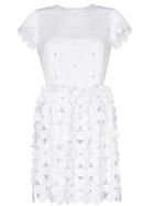 Paskal Lasercut Floral Mini Dress - White