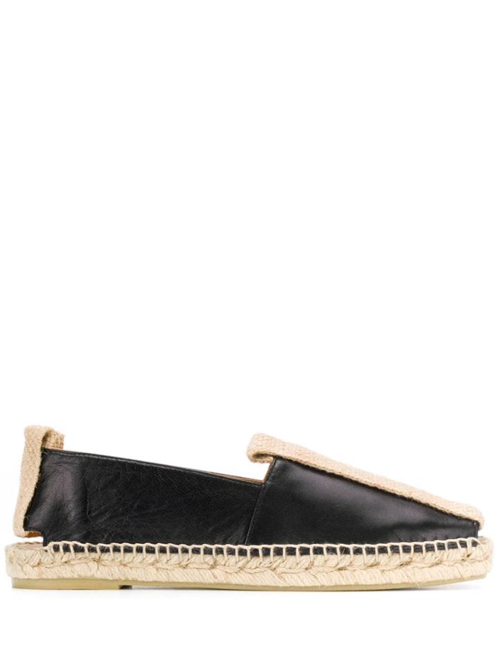 Paloma Barceló Straw Detail Espadrilles - Black