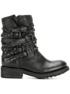 Ash Tempt Buckle Strap Boots - Black