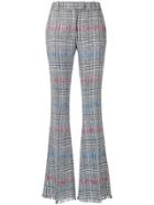 Ermanno Scervino Wide Leg Checked Trousers - Black