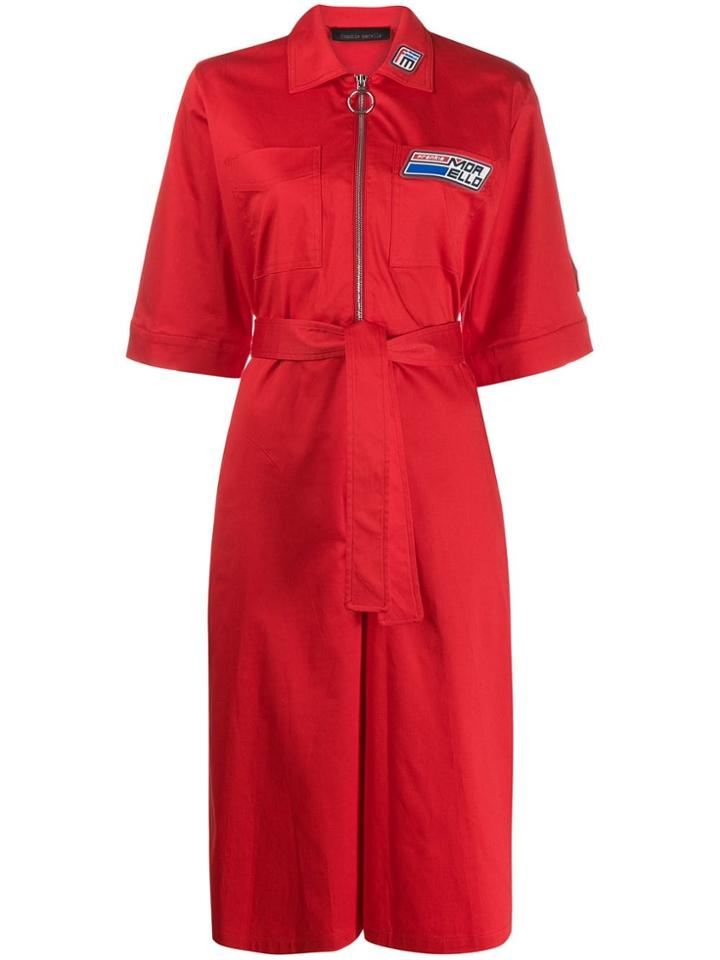Frankie Morello Shirt Cropped Jumpsuit - Red